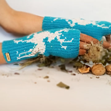 Fingerless Gloves-Christmas deer