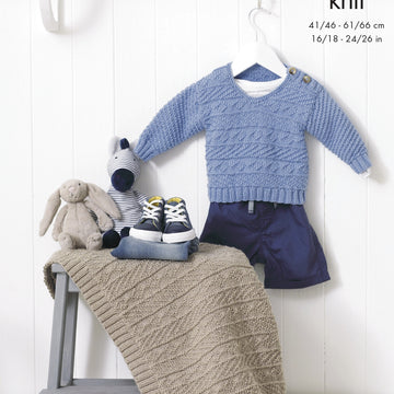Sweaters & Blanket in King Cole Cherished DK - 4649 - Downloadable PDF