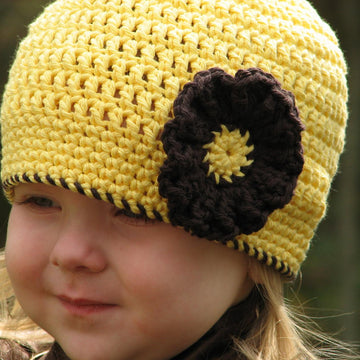 Sunshine Beanie with Flower