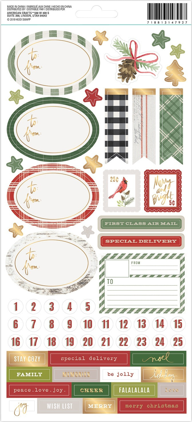 American Crafts Heidi Swapp Winter Wonderland Cardstock Stickers 93/Pkg - 592019