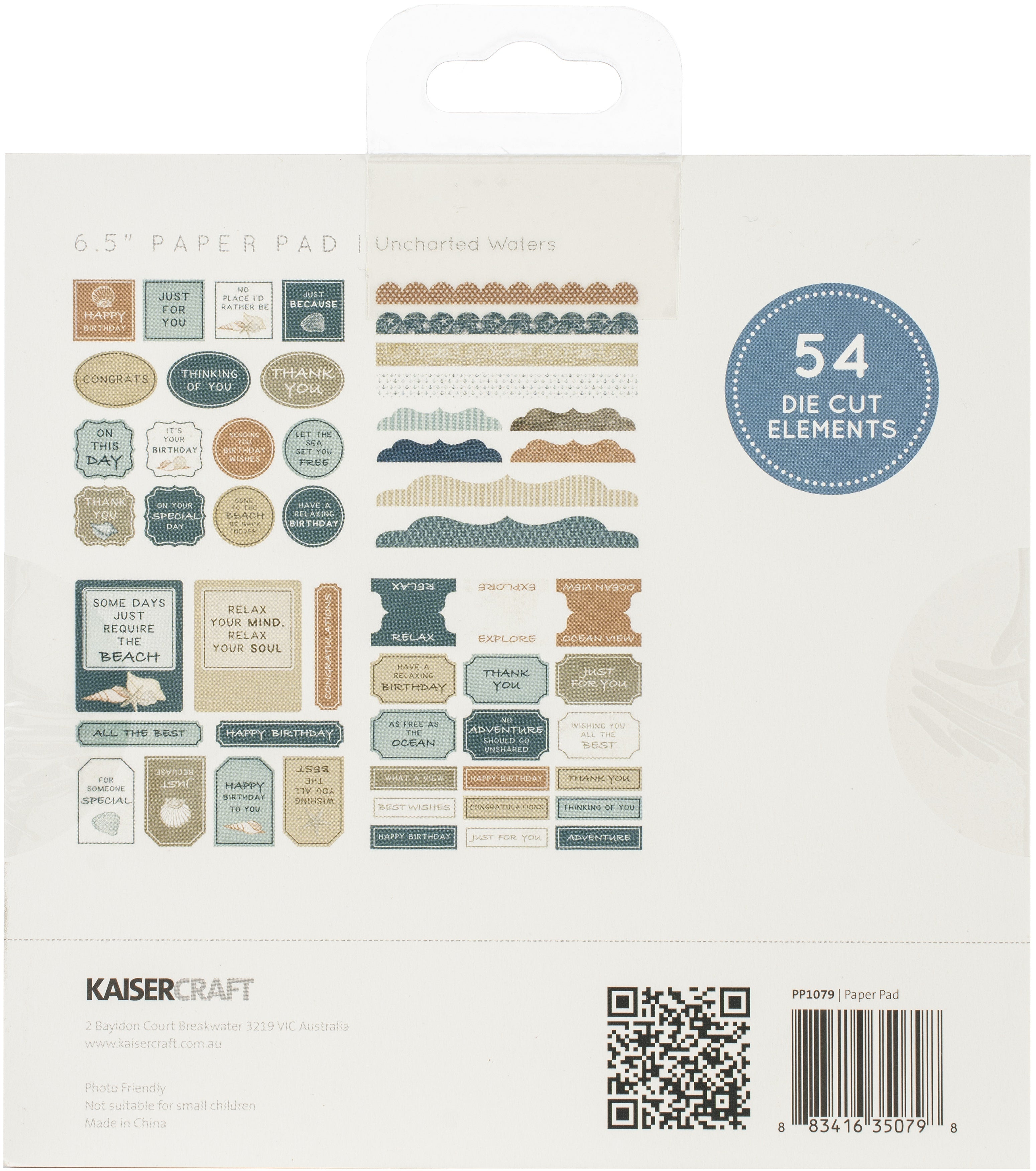 Kaisercraft Paper Pad 6.5"X6.5" 40/Pkg - Uncharted Waters