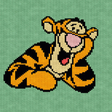 Tigger Friend of Winnie Pooh Knitting Chart