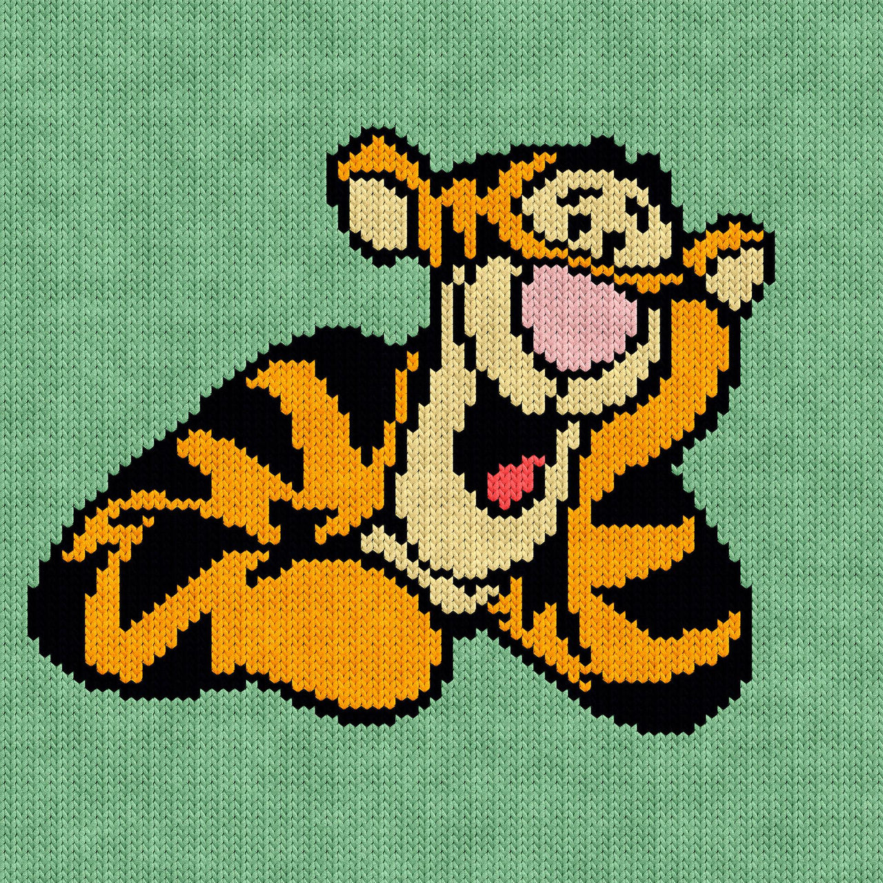 Tigger Friend of Winnie Pooh Knitting Chart