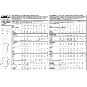 Simplicity S8932 Misses Vintage Bikini Top, Shorts, Wrap, Skirt and Coat - Sewing Pattern