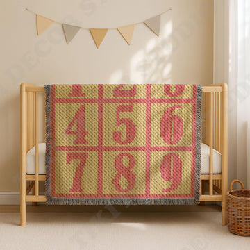 Numbers Blanket C2C CROCHET PATTERN Kids' Room Afghan 1-to-9 Count Throw
