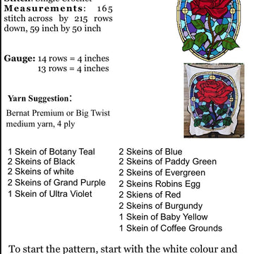 Stained Glass Rose Graphghan Crochet Pattern