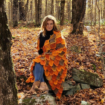 Autumn Leaves Shawl - top down crochet