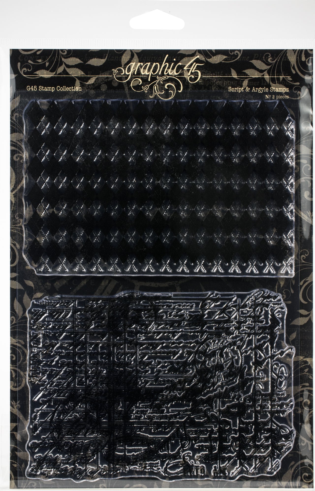 Graphic 45 Staples Stamps - Script & Argyle