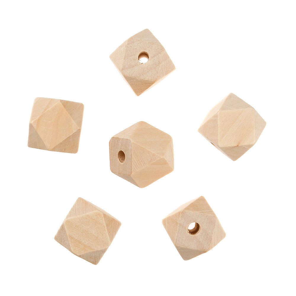Trimits 6 Piece Wooden Beads: Geo Cut - 20mm