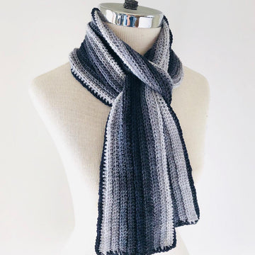 Classic Crochet Ribbed Scarf