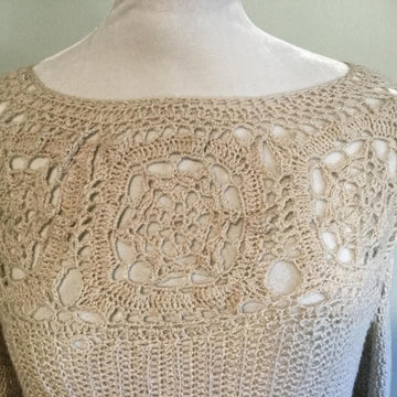 Lace Motif Tunic Sweater