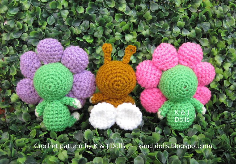 Bee, sunflowers and ladybug amigurumi crochet pattern