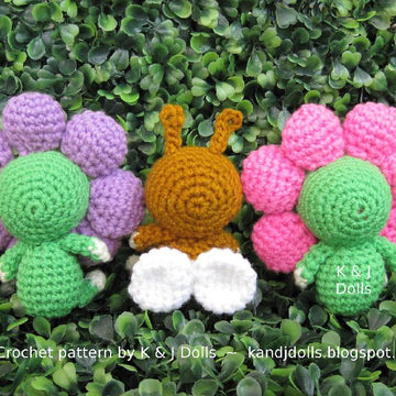 Bee, sunflowers and ladybug amigurumi crochet pattern