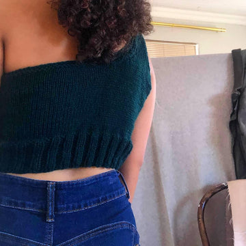 One Shoulder Knit Crop Top