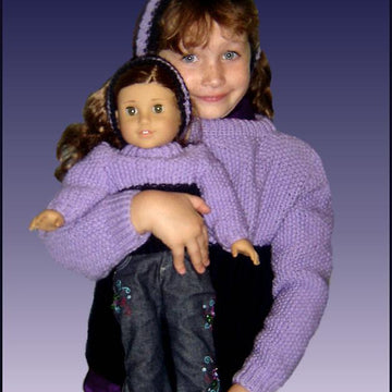 Matching Girl and Doll sweaters. American Girl Doll. AG