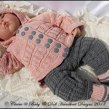Hooded Jacket Set 16-22” doll/0-3m baby