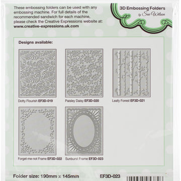 Creative Expressions 3D Embossing Folder 5.75"X7.5" - Sunburst Frame