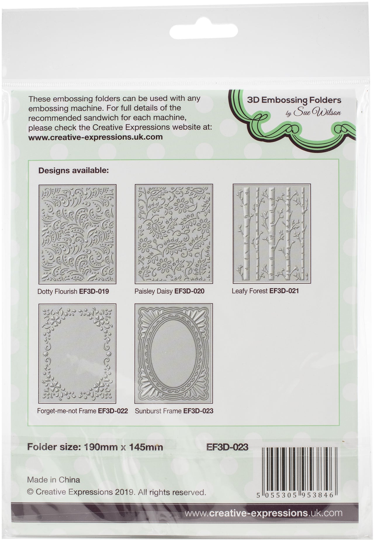 Creative Expressions 3D Embossing Folder 5.75"X7.5" - Sunburst Frame
