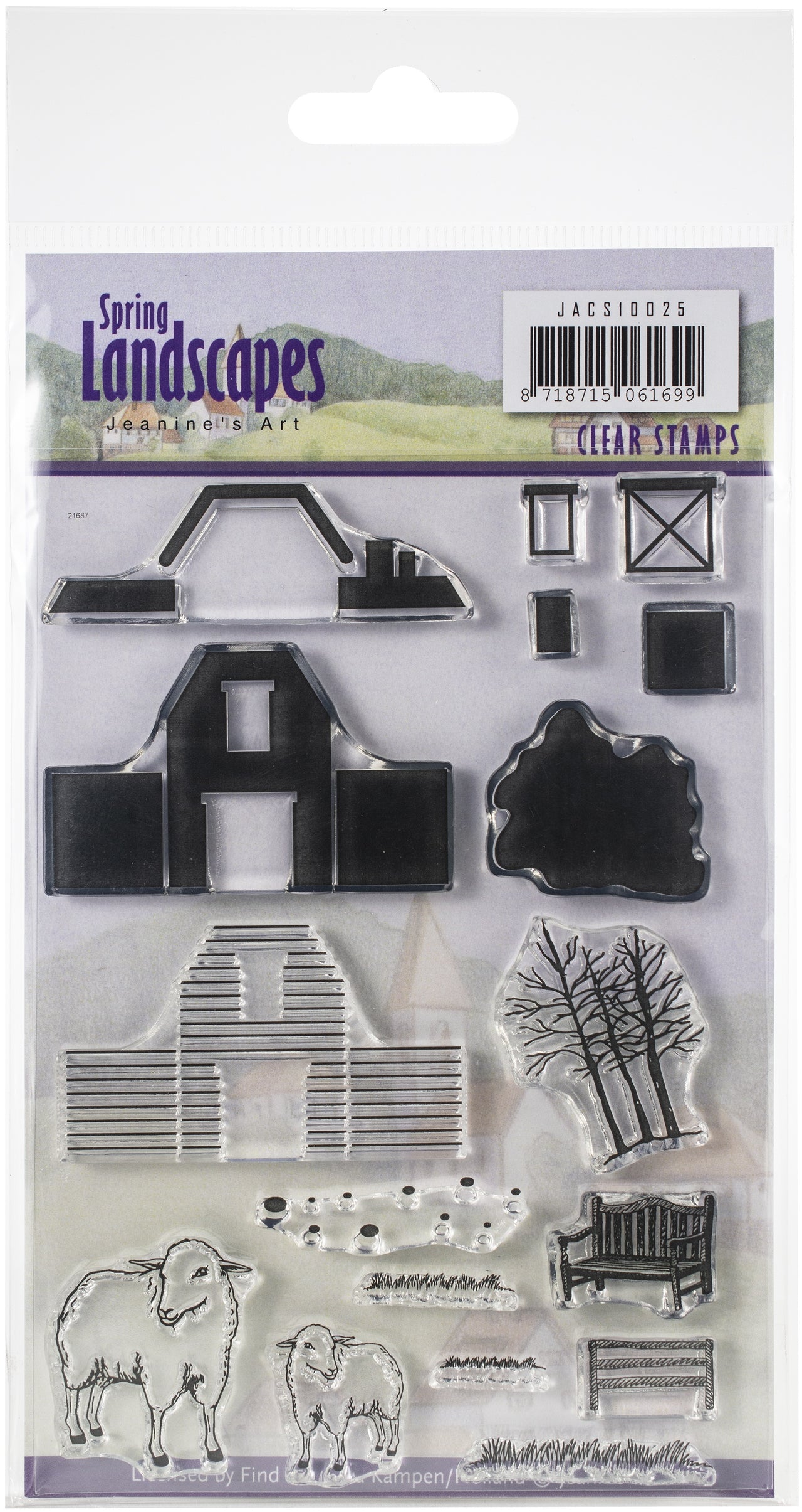Find It Trading Jeanine's Art Clear Stamps - Farm, Spring Landscapes
