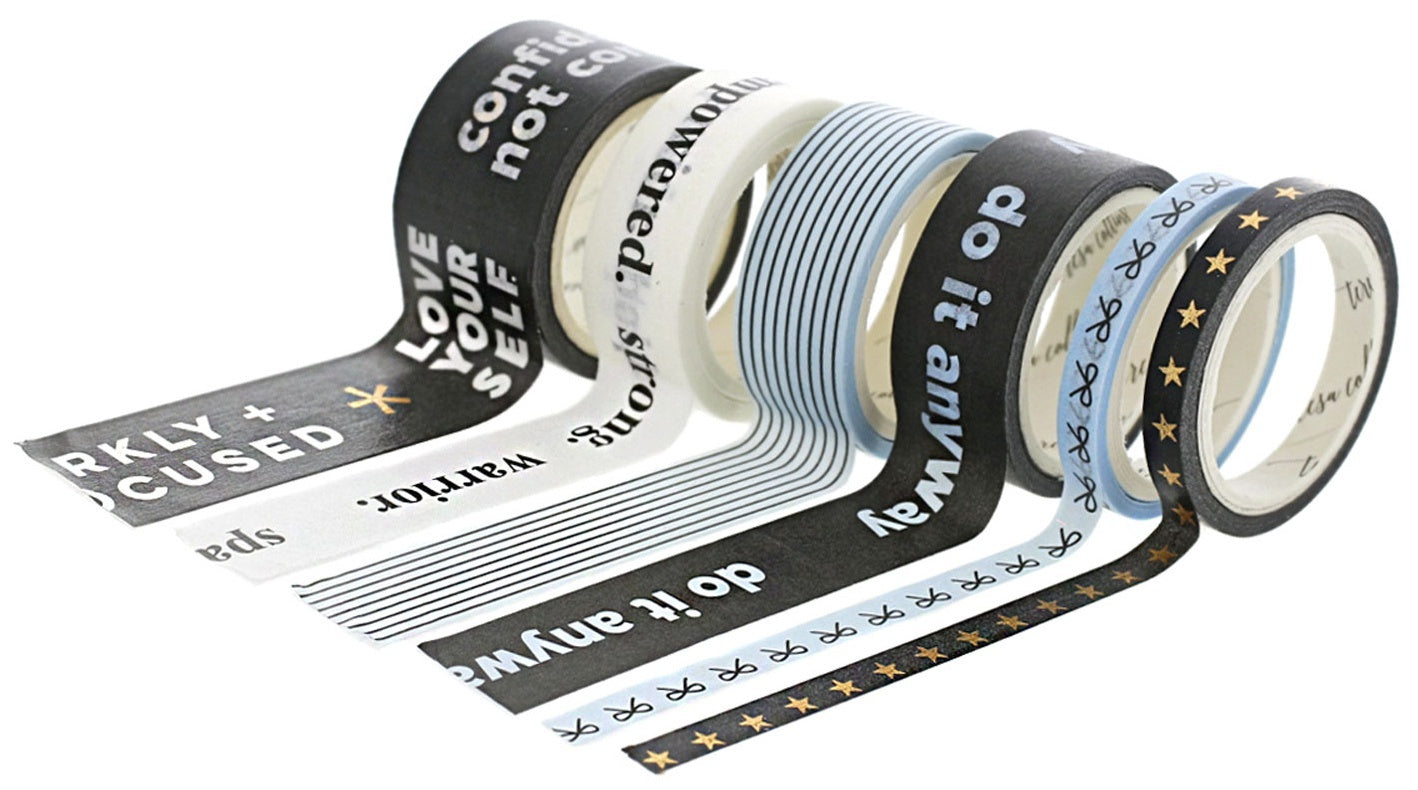 Teresa Collins Washi Tape Tube 6/Pkg - Bold Life, Do It Anyway