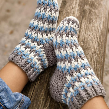 Warm Winter Crochet Socks Summer Colors PDF Pattern (S37)
