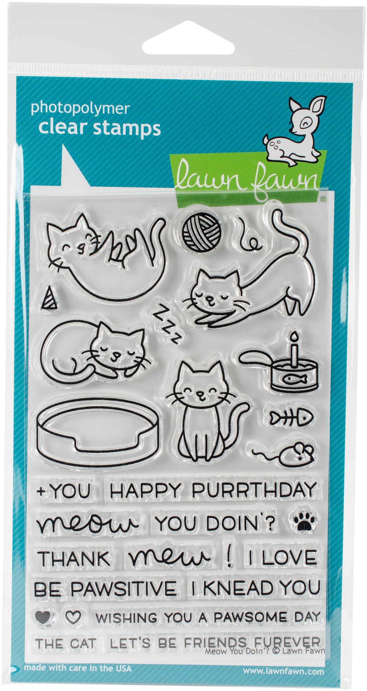 Lawn Fawn Clear Stamps 4"X6" - Meow You Doin'