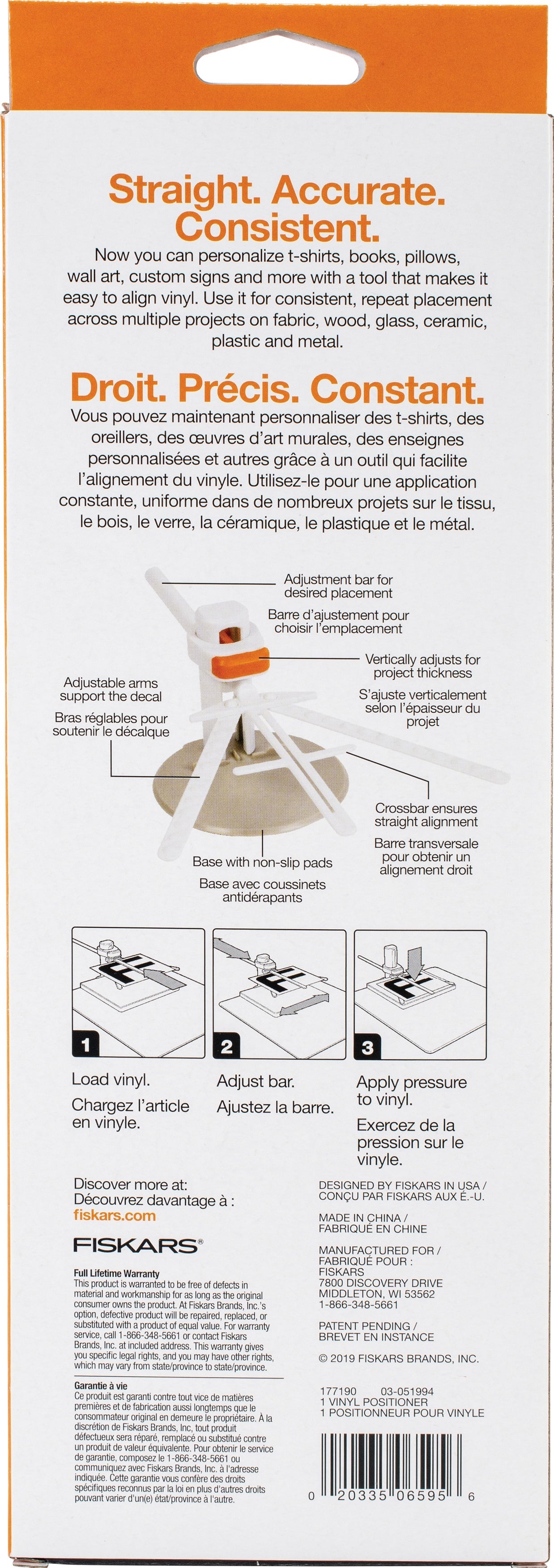 Fiskars Flat Vinyl Alignment Tool - 619154