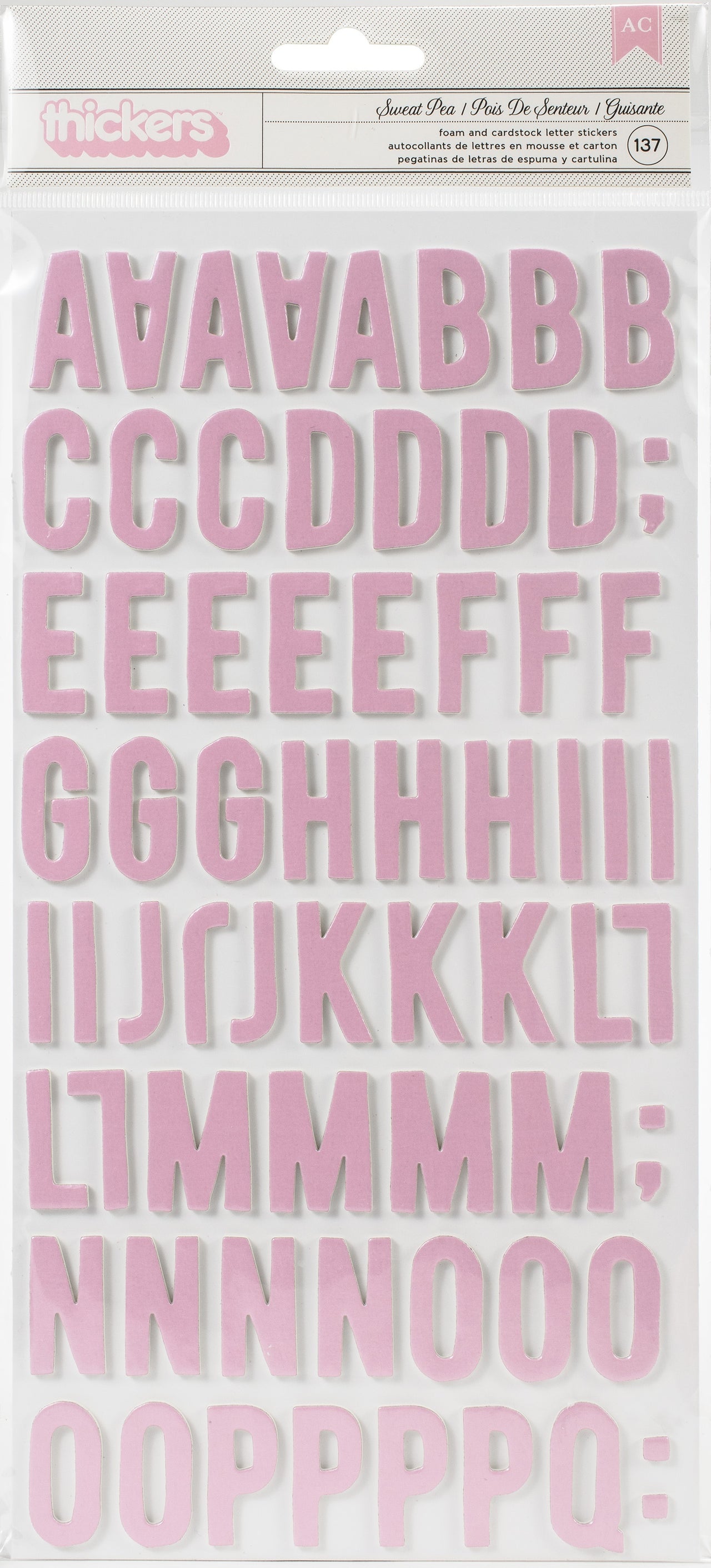 American Crafts Maggie Holmes Sweet Story Thickers Stickers 137/Pkg - Sweet Pea Alpha/Foam