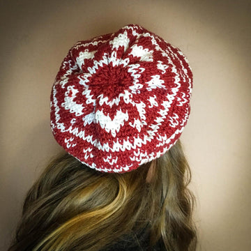 Fair Isle Snowflakes & Hearts Slouchy Beanie