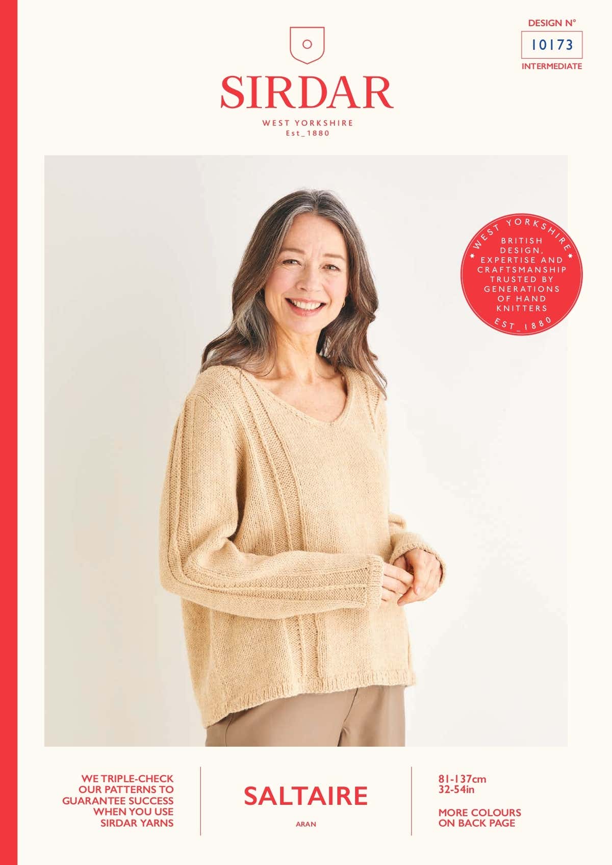 V Neck Jumper in Sirdar Saltaire - 10173 - Downloadable PDF