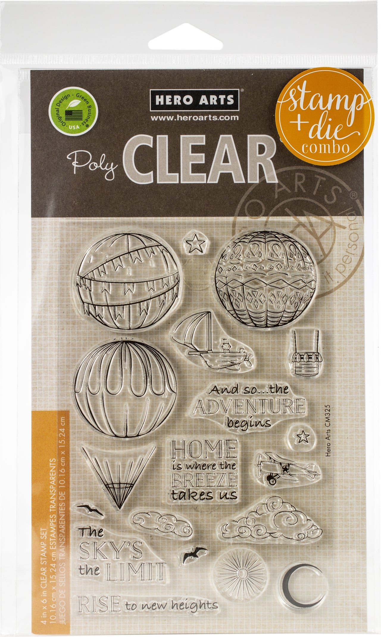 Hero Arts Clear Stamp & Die Combo - Sky's The Limit Balloons