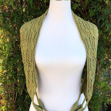Leaves Strings Infinity Scarf (Leaf/Cotton/Infinity Scarf/Cowl Knitting Pattern)