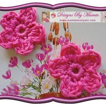 Crochet 5 Petal Flower Pattern For Beginners