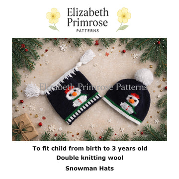 Snowman Hats DK Knitting Pattern P1 — Elizabeth Primrose Patterns