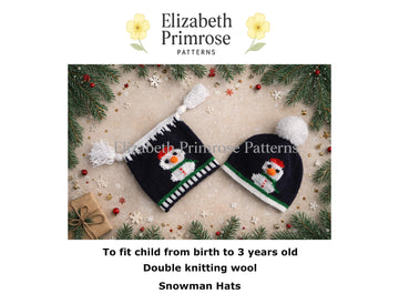 Snowman Hats DK Knitting Pattern P1 — Elizabeth Primrose Patterns