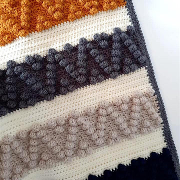 Chevron Bobble Block Blanket