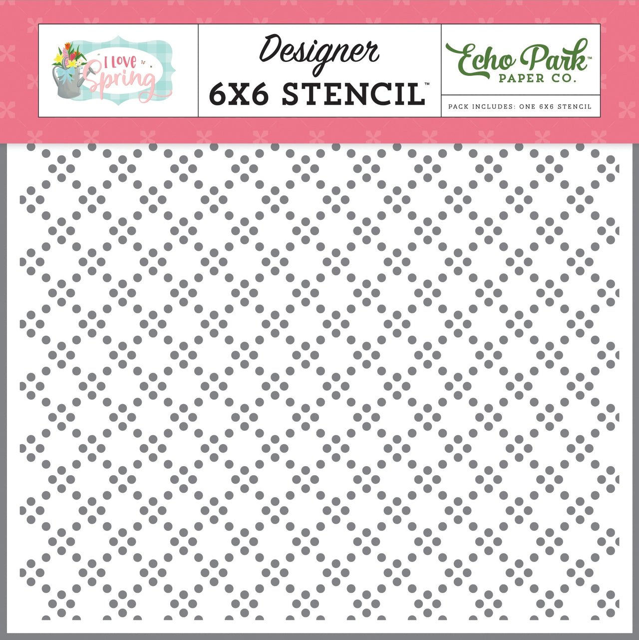 Echo Park Paper Echo Park Stencil 6"X6" - Honeycomb, I Love Spring