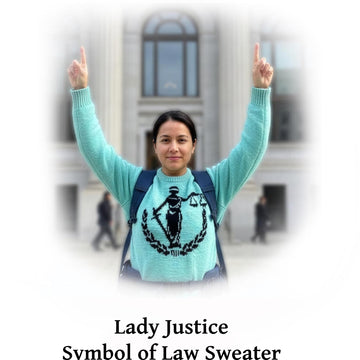 Lady Justice Symbol of Law motif Lady's sweater