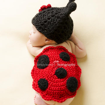 Newborn Ladybug Hat and Bottom Cover