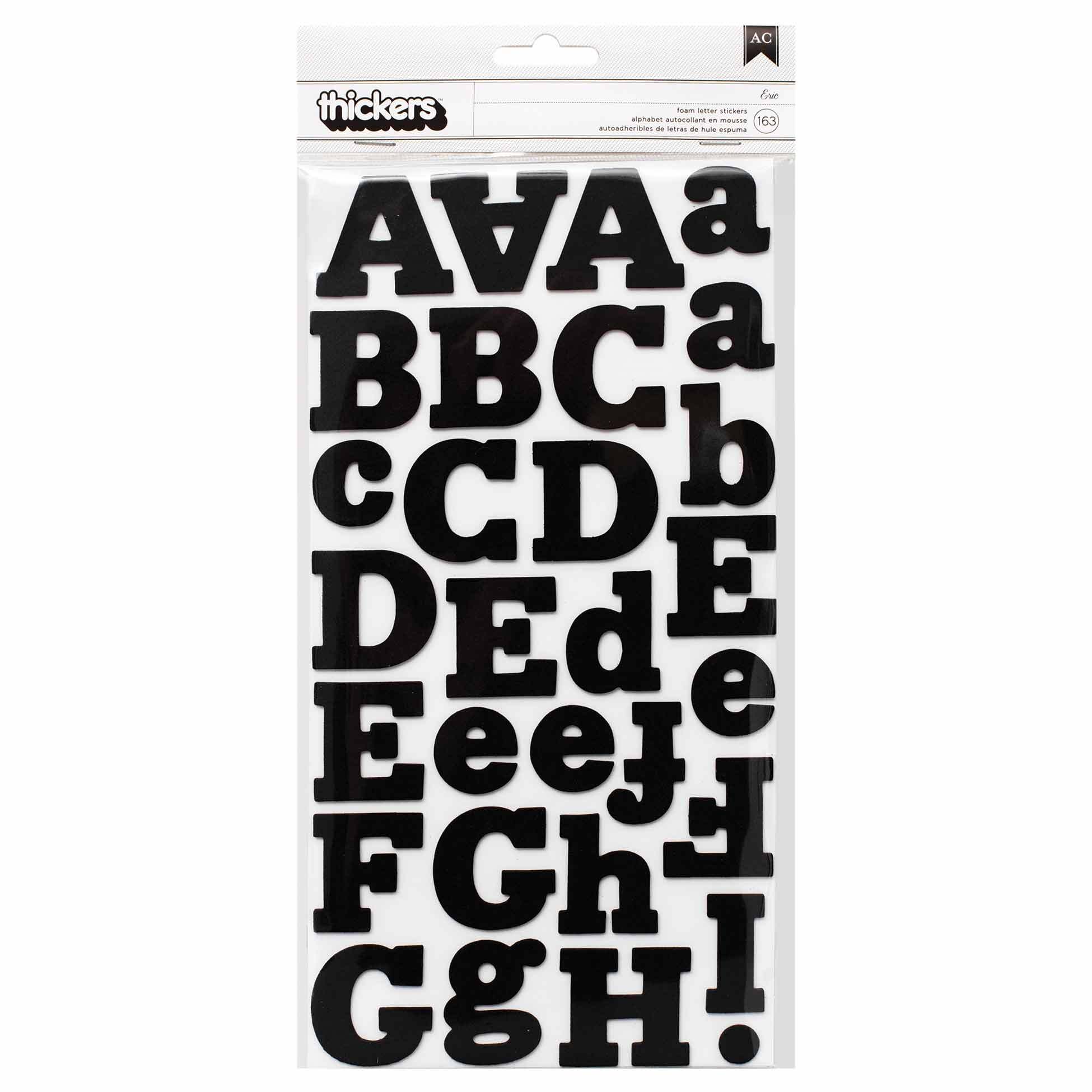 American Crafts Thickers Eric Alphabet Foam Black (163 Piece)