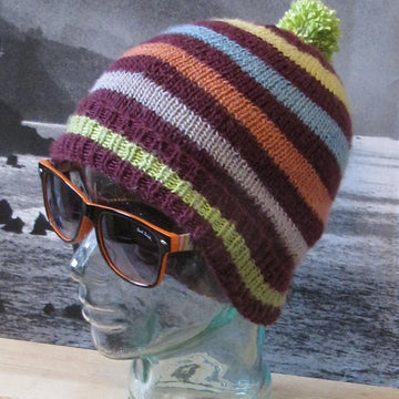 Stripe Bobble Beanie Hat