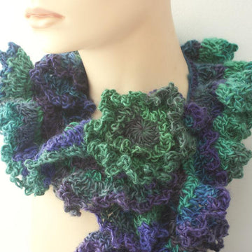 Ruffle Scarf with Scarf Pin