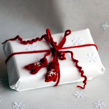 Small mittens for christmas or new year greeting card.