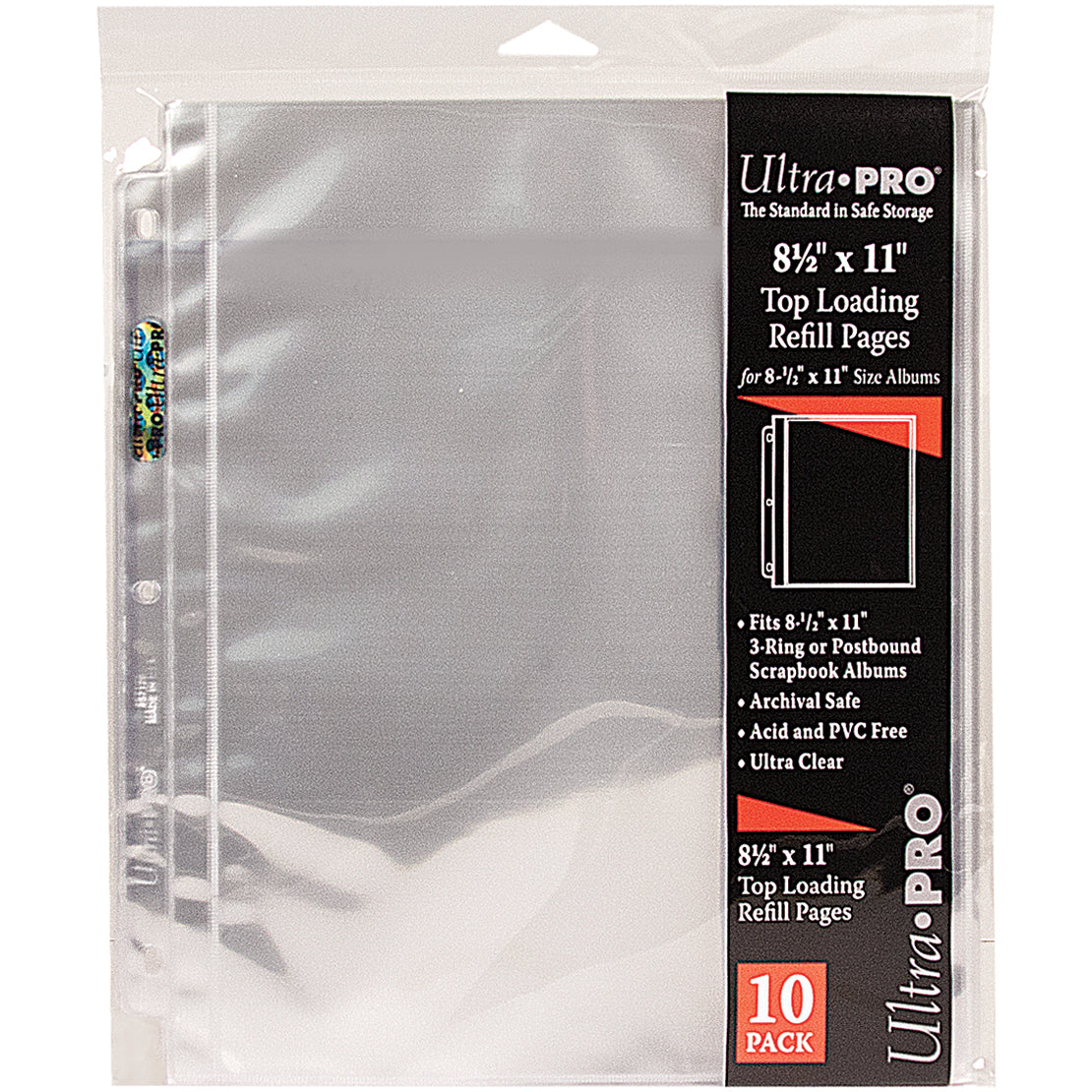 Ultra Pro 8.5"X11" Refill Pages 10/Pkg - 090523