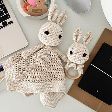 Bunny Baby Lovey Blanket & Rattle Crochet Pattern PDF – Cute Stuffed Toy Tutorial