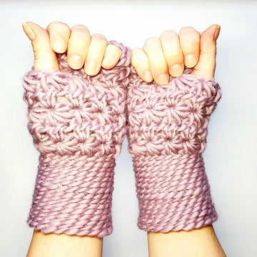 Star Stitch Fingerless Mittens