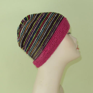 Himalaya Stripe Beanie Hat Circular knitting pattern