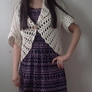 Lace Shell Crochet Shrug Cardigan