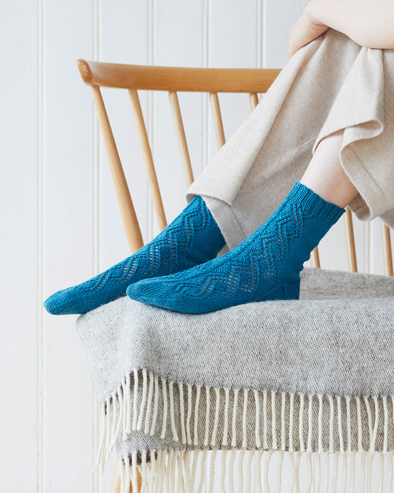 Enya Socks - Knitting Pattern For Women in Debbie Bliss Toast