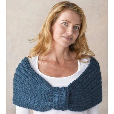 296 Marina Ribbed Wrap - Knitting Pattern for Women in Valley Yarns Berkshire Bulky